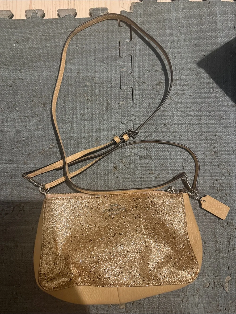 Coach Gold Glitter Crossbody Bag